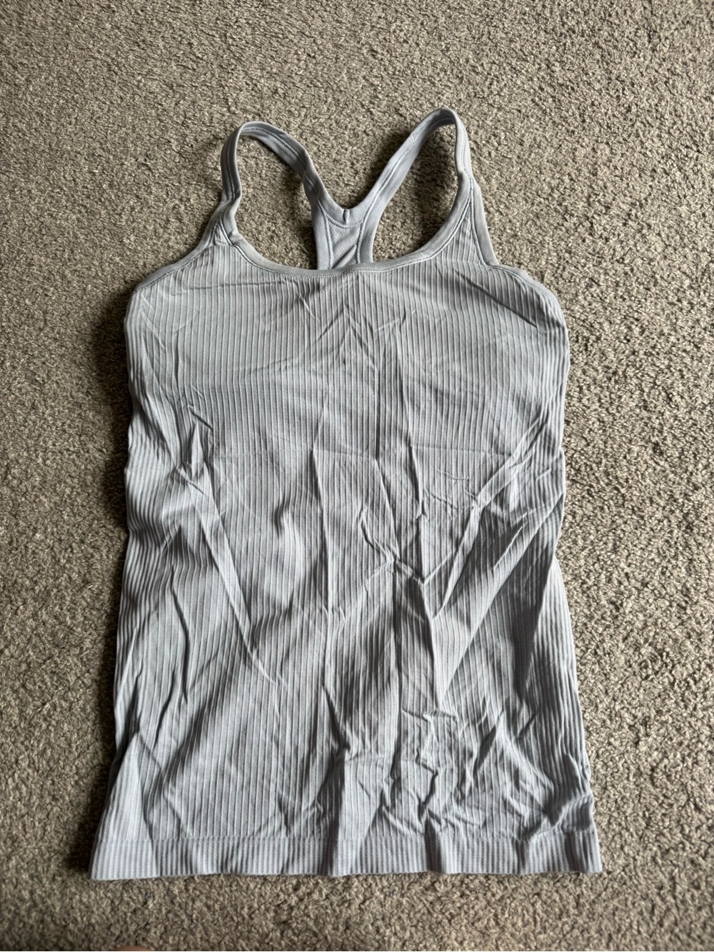 lululemon athletica Light Blue Ribbed Racerback Tank